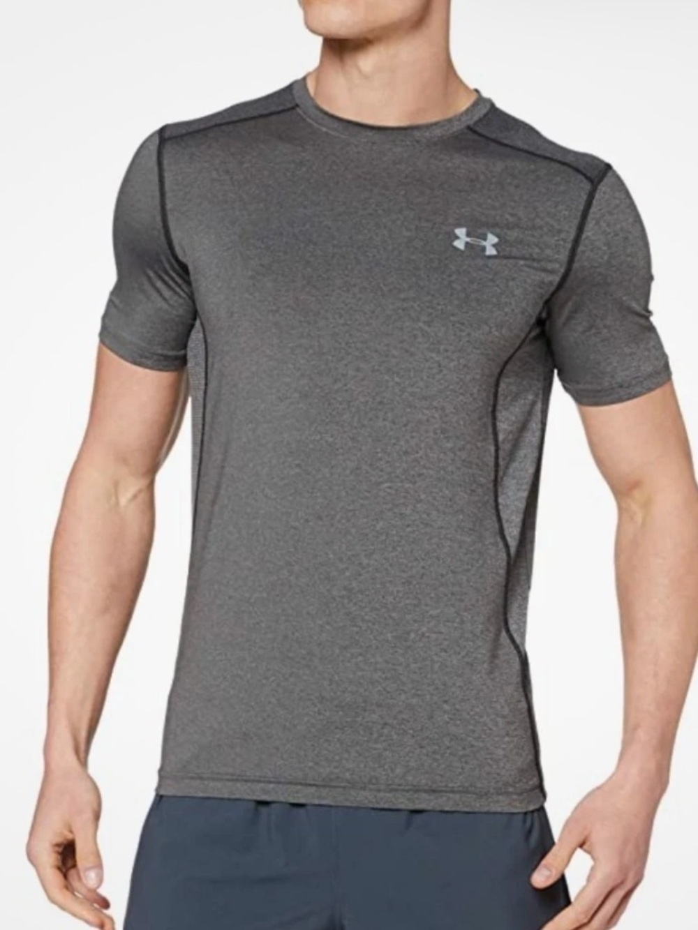 Under Armour Raid Short Sleeve Shirt Heatgear Sz M gray